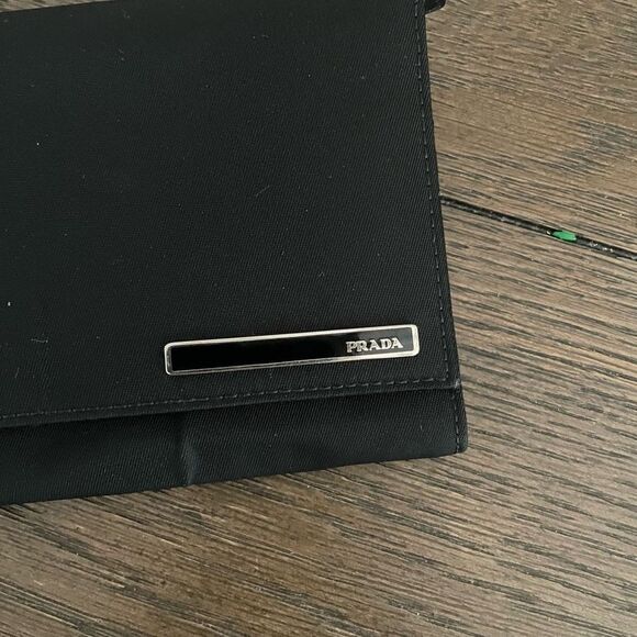 PRADA Classic Black Nylon / Leather Bifold Wallet - Picture 2 of 10